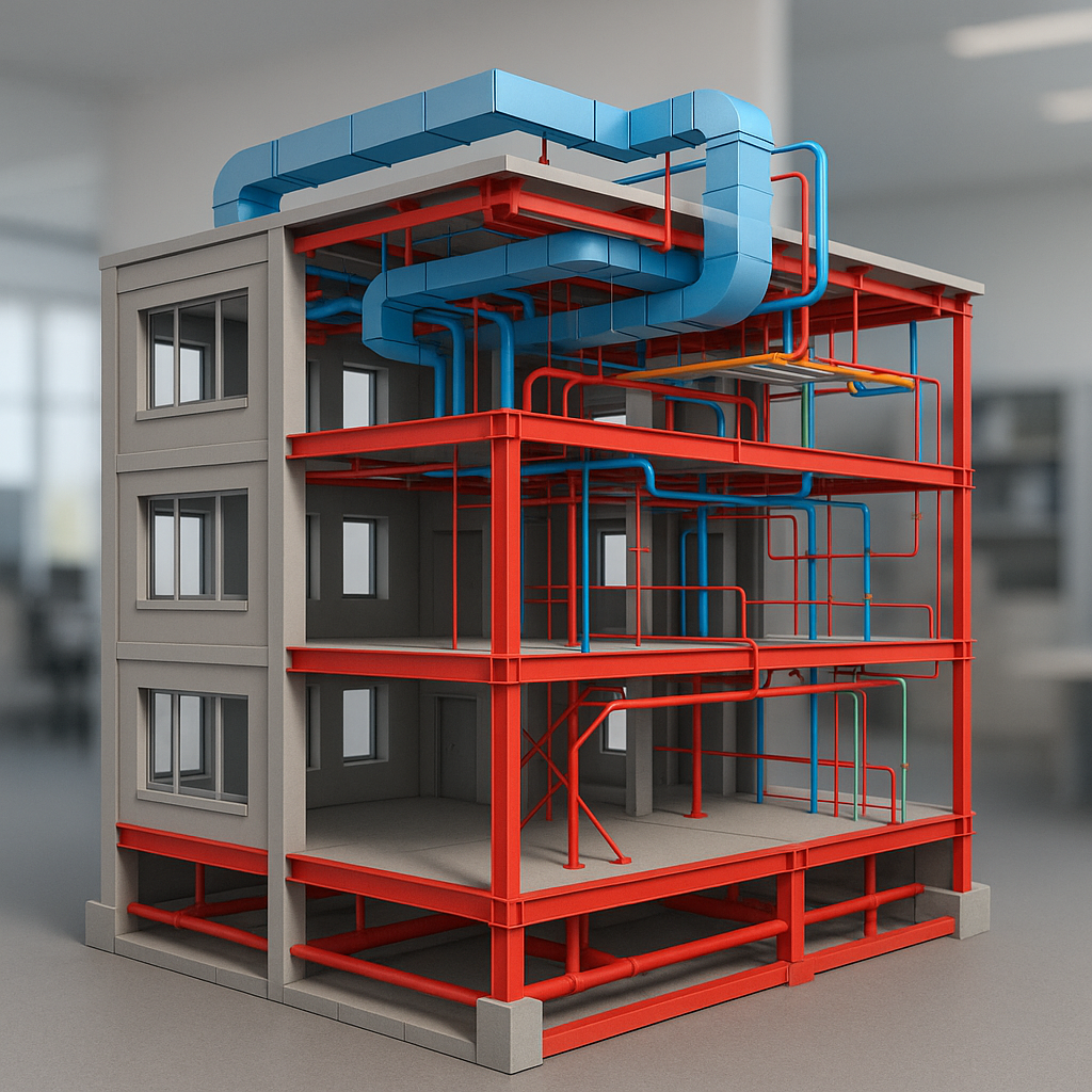 Edificio con sistemas MEP